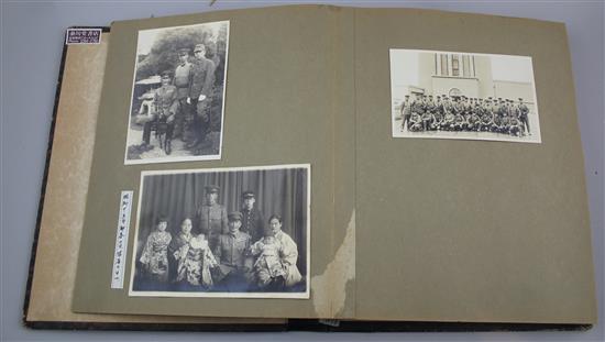 A collection of Japanese WWII military photographs, 11 x 9 cm